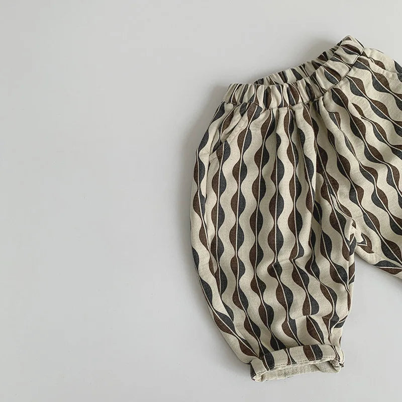 Cotton Geometric Pants