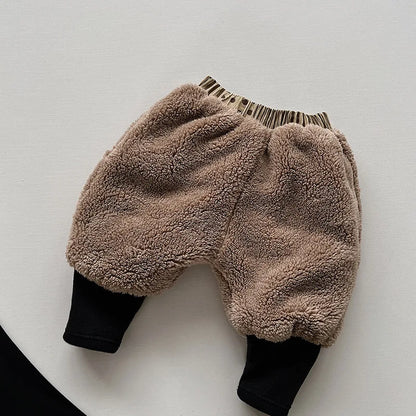 Dotted Print Khaki Winter Set - Pants