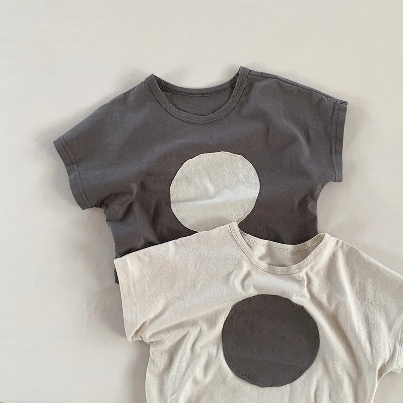 Cotton Circle Patched T-Shirt