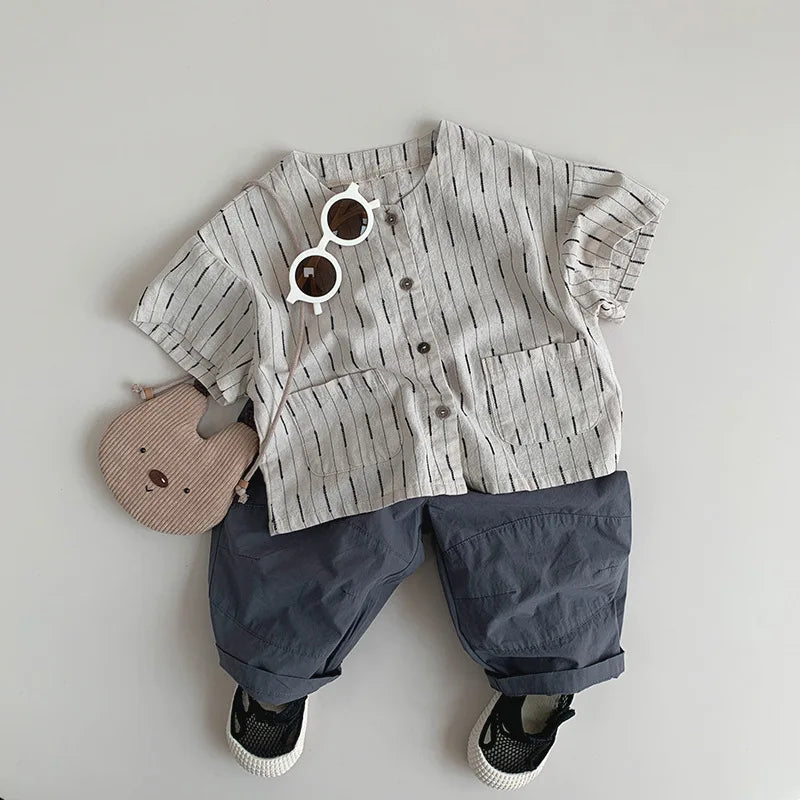 Cotton Striped Pocket T-Shirt