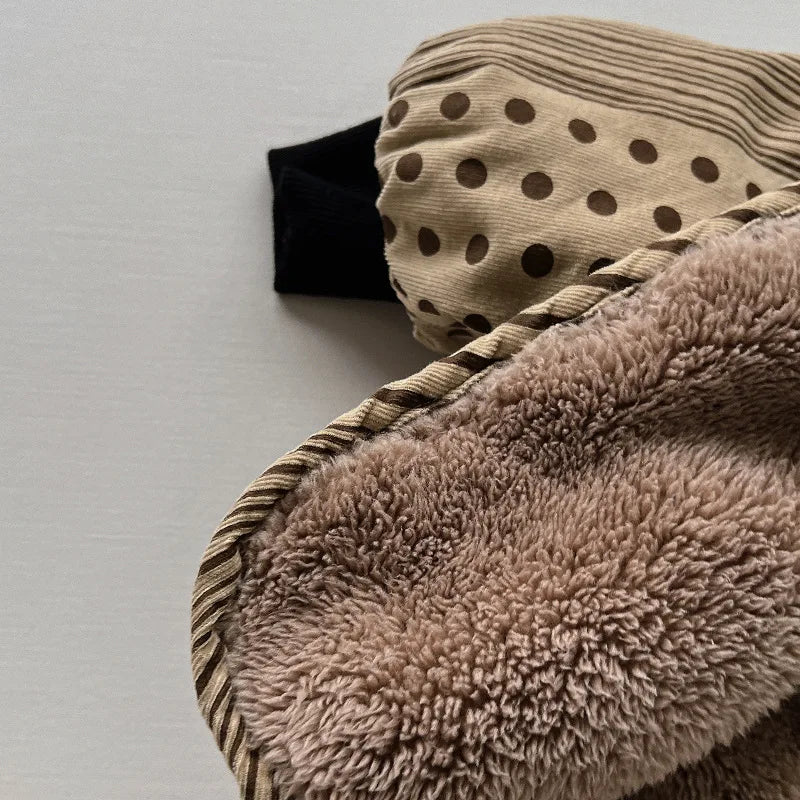 Dotted Print Khaki Winter Set - Jacket