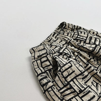 Winter Fleece Print Ivory Pants