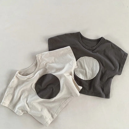 Cotton Circle Patched T-Shirt