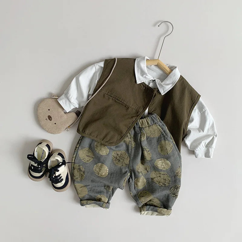 Vintage Cotton Print Pants