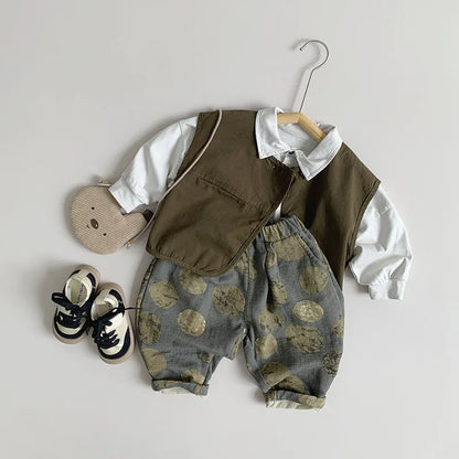 Vintage Cotton Print Pants