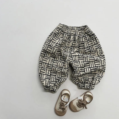 Winter Fleece Print Ivory Pants