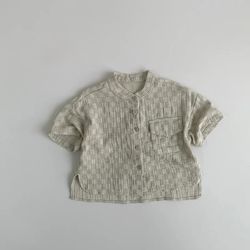 Cotton Plaid Pocket T-Shirt