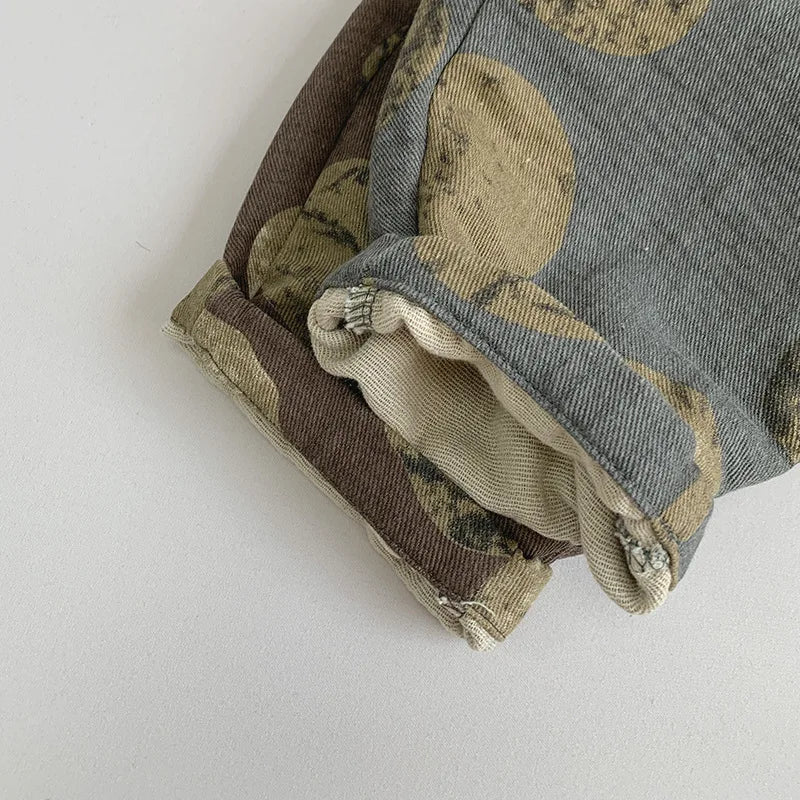 Vintage Cotton Print Pants