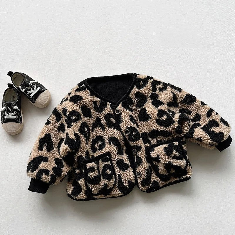 Warm Fleece Leopard Print Jacket