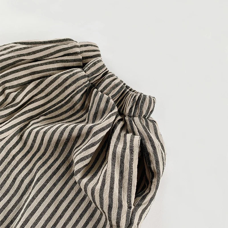 Linen Striped Shorts