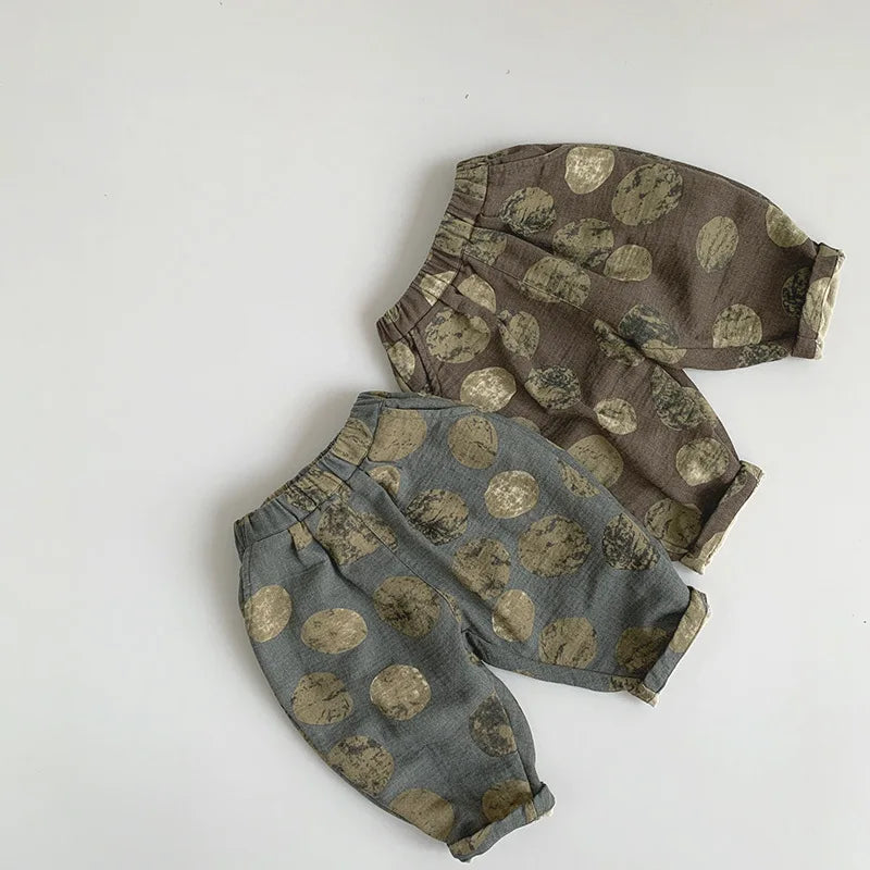 Vintage Cotton Print Pants