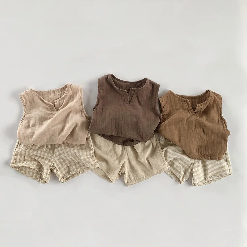 Linen Cream Shorts