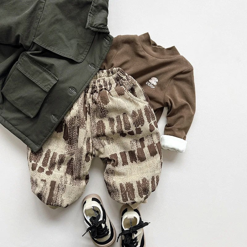 Corduroy Winter Print ButterMilk Pants